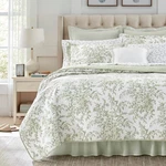 Laura Ashley - Queen Quilt Set, Soft & Reversible Cotton Floral Bedding With M. Fixed Price $135.36.