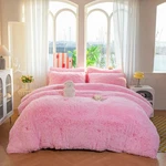 Chovy Faux Fur Plush Pink Comforter Sets King, B-light. Fixed Price $98.64.