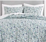 Poppy & Fritz Olivia Midweight Comforter Set Full/ Queen Blue Floral 3 Pieces. Fixed Price $69.95.