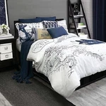 Alamode Home Twin Duvet Cover Set, Shelburne W/sham, Nautical, Navy & White,. Fixed Price $57.99.