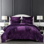 Luxurious Purple Distressed Velvet Comforter Set, 5-PIECE King Size. Fixed Price $112.99.