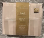 Wamsutta Dream Zone 1000-THREAD Count Pimacott Queen Sheet Set Stripe Taupe New. Fixed Price $470.00.