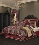 New J. Queen York Sovana Damask 4 Piece King Comforter Set Crimson. Fixed Price $337.49.