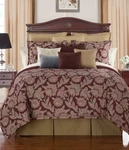 New Waterford Linens Harwich Jacobean Floral Reversible Queen Comforter Set Wine. Fixed Price $217.49.