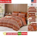 Chic Bohemian Queen Comforter Set Burnt Orange 7-PIECE Elegant Bedding. Fixed Price $60.78.