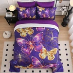 Jameswish 7 Piece Butterflies Comforter Set Twin Size 3D Gold Violet. Fixed Price $112.34.
