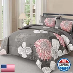 Yiran Cal King Flower Boho Comforter Set Gray Pink Bed Bag 7 Pieces Floral. Fixed Price $100.69.