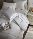4PC Bed Sheet Set Cotton With Double Rows Stitch Embroidery - Gray. Fixed Price $13.99.