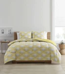 Keeco Textured Diamond Reversible Yellow Silver 3-PC. Comforter Set, Queen. Fixed Price $39.00.