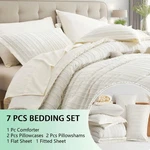 7 Piece Queen Comforter Set Grey Tufted Bag Bedding. Fixed Price $42.67.