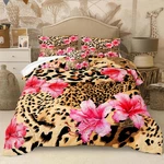 Pink Leopard Print 4-PIECE Comforter Set Queen Bedroom Decor. Fixed Price $111.99.