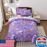 Btargot 5-PIECE Dark Purple Rainbow Comforter Set Twin Size Girls Boys Kids. Fixed Price $94.72.