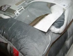 True North Ultra Mink Faux Fur Sherpa Gray Full Queen Comforter Throw Pillow Set. Fixed Price $63.00.