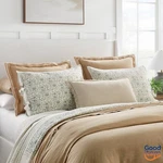 Euro Decorative Border Cotton Slub Print Quilt Sham Light Teal Green Threshold. Fixed Price $30.00.