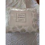 South Street Loft Bedding Set Queen White Light Green Polka Dot Comforter Shams. Fixed Price $32.00.