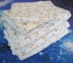 Vintage Jc Penney's Dainty Floral Muslin Queen Sheet Set Tiny Flowers Cottage. Fixed Price $34.99.
