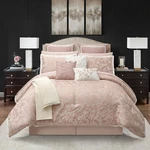 Stratford Park Blush Paisley Comforter Set Queen Size, 14 Piece, Jacquard Bed.... Fixed Price $214.07.