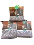 3PC Threshold Jacquard Purple Zebra Stripe Window Panel - 54" X 84". Fixed Price $25.00.