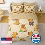 Jameswish 7 Piece Capybara Comforter Set Queen Size Cute Cartoon Beddin. Fixed Price $93.57.
