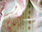 Cozy Cottage Wild Rose 3PC King Quilt Set : Cotton Vintage Pink Green Blue. Fixed Price $109.45.