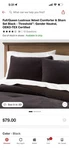 Full Queen Lustrous Velvet Comforter And Sham Set Black By Threshold New. Fixed Price $45.00.