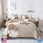 Menghomeus Taupe Floral Comforter Set Full Botanical Bedding. Fixed Price $49.03.