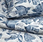 Birds Ikea Bittersota King Duvet Cover W/ 2 Pillowcases White Blue Bedding. Fixed Price $55.99.