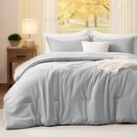Quataly King Light Grey Comforter Set 3 Pcs Soft Breathable All Season Bedding. Fixed Price $59.98.
