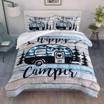 Hosima Happy Camping Decor Comforter Set,camouflage Camper Bedding Queen Size. Fixed Price $79.73.