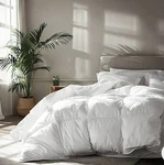 Serta 233TC Goose Feather Down Fiber Cotton Comforter Oversized Queen 90X90. Fixed Price $48.99.