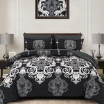Mybedsoul King Comforter Set 7PC Boho Black Damask Bag Floral Paisley. Fixed Price $92.84.