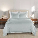 Hotelier Damask Striped Comforter Set Choice Of Size Color Smoke Nwt!. Fixed Price $99.98.