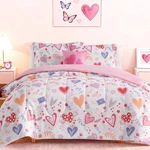 Wink Deer Full Size Comforter Set Girls - 4 Pieces Heart Love Bedding. Fixed Price $79.75.