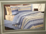 Cannon Blue Beige Texture Stripe King Comforter Cotton Blend. Fixed Price $55.00.