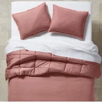 Casaluna Full/queen Heavyweight Linen Blend Comforter Sham Set Rose New. Fixed Price $69.99.