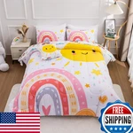 Btargot 5 Piece Pink Rainbow Comforter Set Girls Boys Kids Queen Size. Fixed Price $75.09.