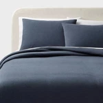 King Modern Jersey Duvet And Sham Set Dark Navy Blue - Threshold. Fixed Price $35.99.