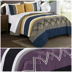 Chezmoi Collection 7-PIECE Bed In Bag Zigzag Embroidery Striped Comforter Set. Fixed Price $79.99.