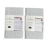 New S/2 Fieldcrest Euro Pillow Shams 100% Cotton Relaxed Yarn Dyed Heather Gray. Fixed Price $26.36.