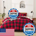 Andency Red Black Plaid Comforter Set QUEEN90X90INCH 3 Pieces Buffalo. Fixed Price $67.19.