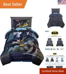 Franco Batman 4 Piece Twin Bedding Set - Reversible Comforter And Sheets. Fixed Price $134.99.
