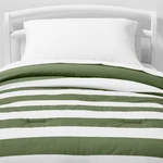 Toddler Rugby Striped Kids' Comforter Green - Pillowfort: Cotton, Polyester. Fixed Price $16.99.