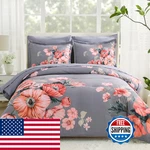 Lldsyw Queen Comforter Set - 7 Pieces Bed In Bag Dark Grey Floral. Fixed Price $93.34.