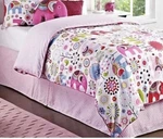 Kas Kids Abbey Twin Duvet Cover 4 Comforter W/ Curtain Valance Elephants Pink. Fixed Price $75.00.