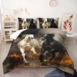 Nttopship Horse Print Comforter King Size,black And White Bedding Set,. Fixed Price $101.52.