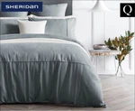 Sheridan Covington Queen Bed Quilt Cover Set - Bluestone Ornate Jacquard Weave. Fixed Price $114.57.
