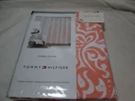 New Tommy Hilfiger Ombre Island Fabric Shower Curtain 72X72 Coral & White. Fixed Price $27.98.