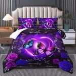 Dreamy Butterfly Comforter Set King - Purple Bedding Girls, Bedroom Decor. Fixed Price $102.86.