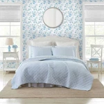 Laura Ashley Full/queen Oxford Striped 100% Cotton Quilt Set Blue: Includes 2. Fixed Price $31.99.