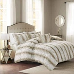 Madison Park Comforter Set Full/queen 4-PIECE Animal Print Faux Fur Sand. Fixed Price $99.00.